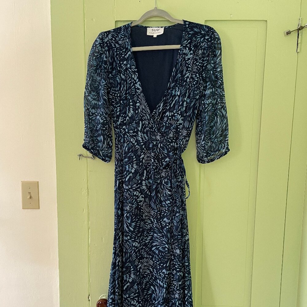 Sud Express XS Rantlantic Blue midi/maxi dress true wrap
